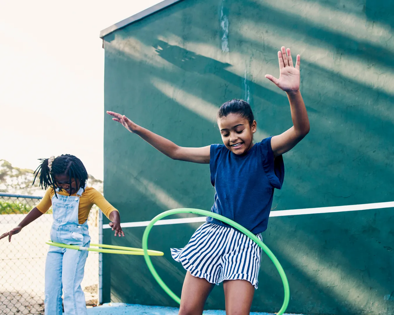 Girls playing during school recess