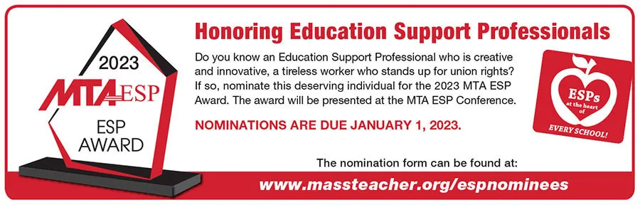 MTA ESP Award Honoring Education Support Professionals