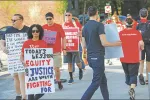 Members of the Brookline Educators Union marched near the high school during their strike in May. They also set up picket lines in front of other schools as they fought to win a fair contract.