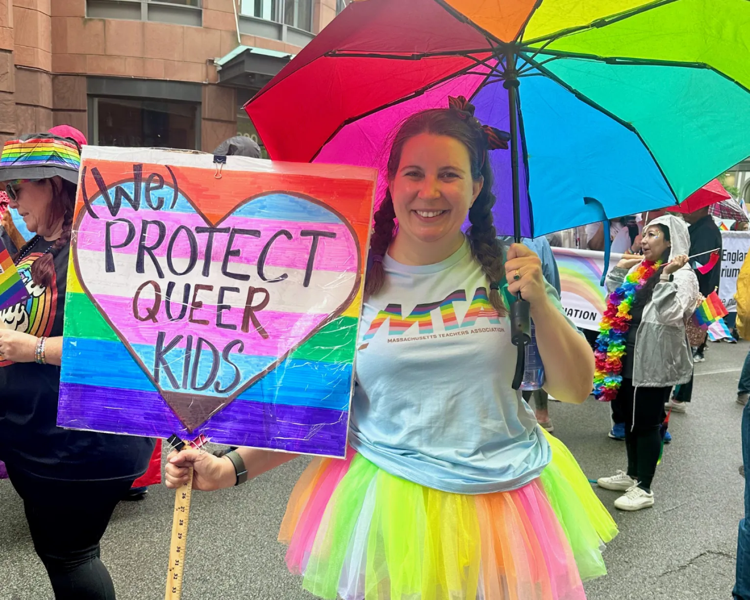 MTA member marching in the LGBTQAI+ Pride Day parade