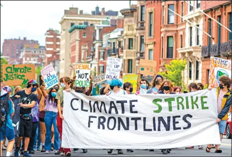 Youth climate activists held a rally in September to demand action on climate change. 