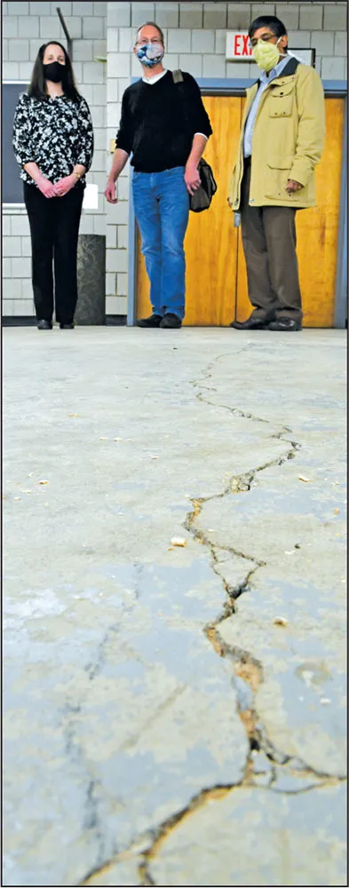 Fitchburg State University MSCA members Mary Baker, Petri Flint and Soumitra Basu, left to right, are advocating for improved health and safety conditions on campus