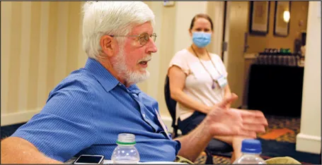 George Odell, an MTA Retired member who worked as a substitute teacher during the last school year, spoke at the Summer Conference Listening Tour stop in Wakefield.